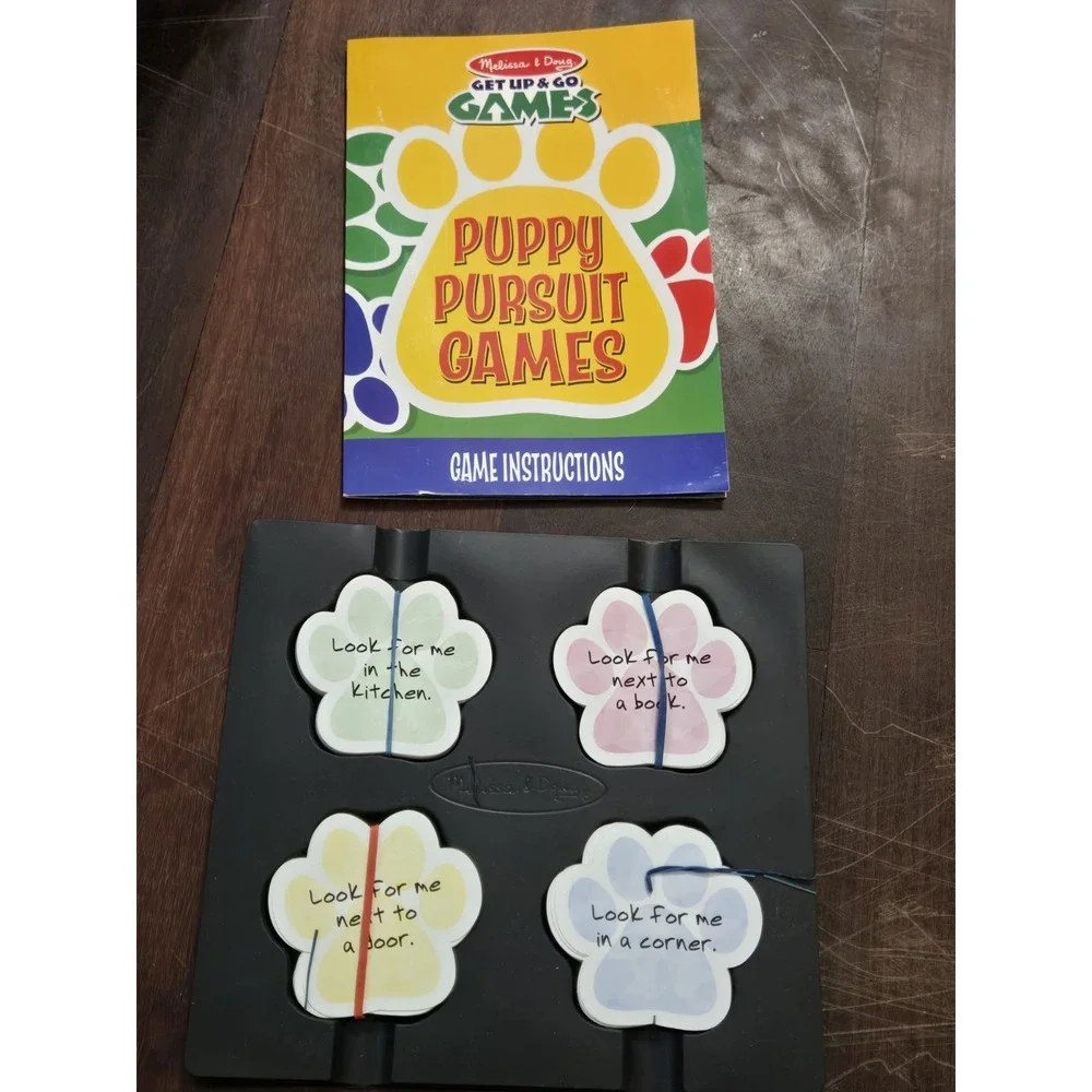 Melissa & Doug Puppy Pursuit Games 6 Plush Puppies Card Tray Children's Game